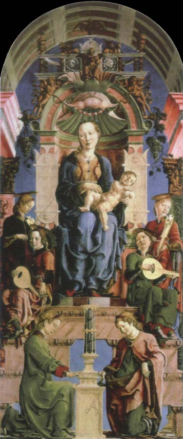 virgin and child enthroned